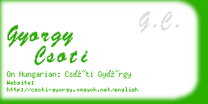 gyorgy csoti business card